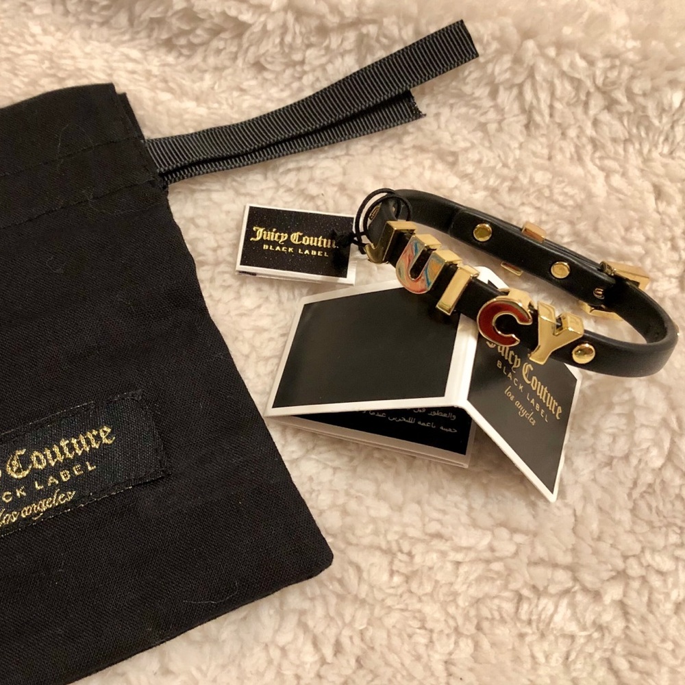 Juicy couture black label soft pleather bracelet